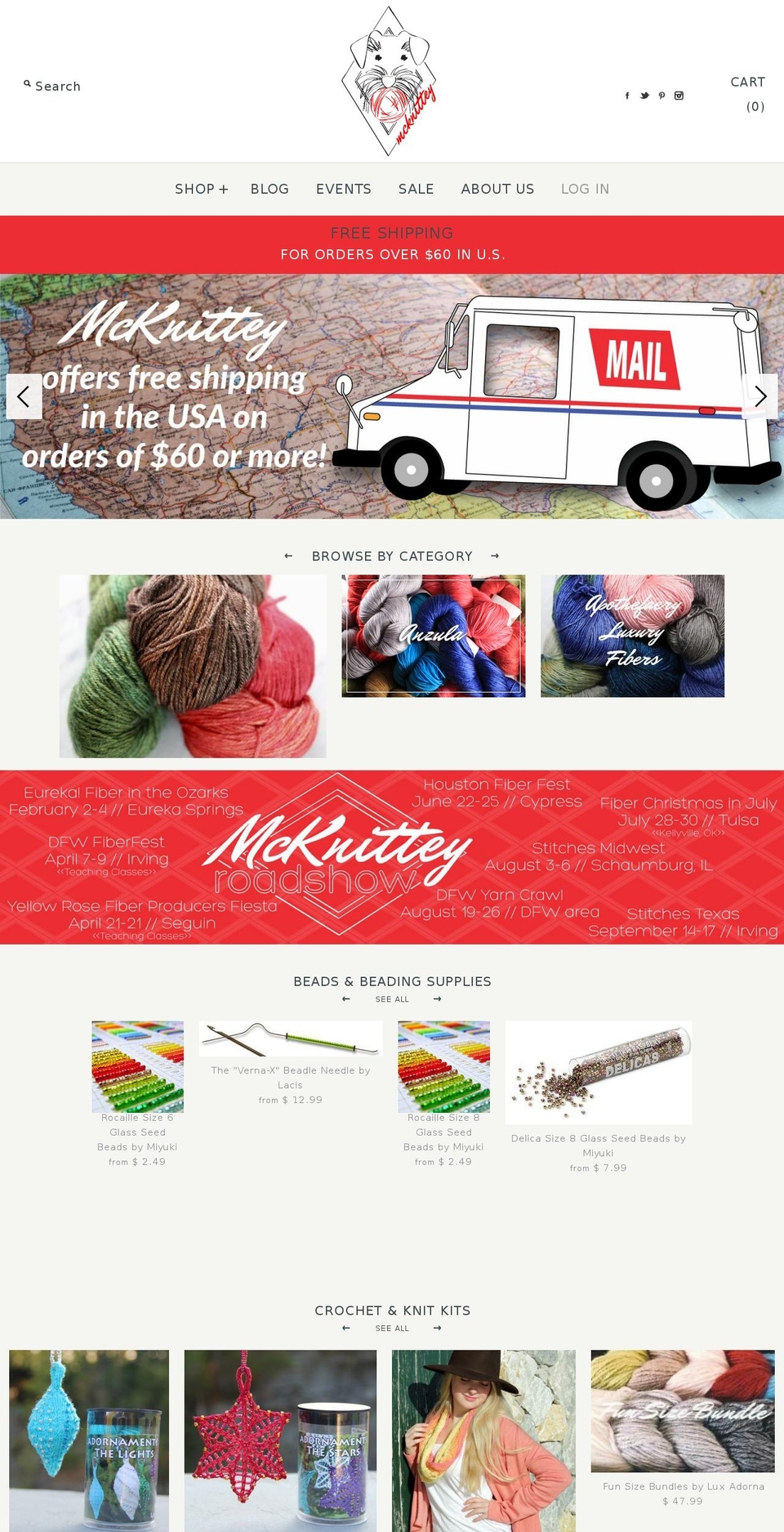 mcknittery.com — Shopify storefront screenshot