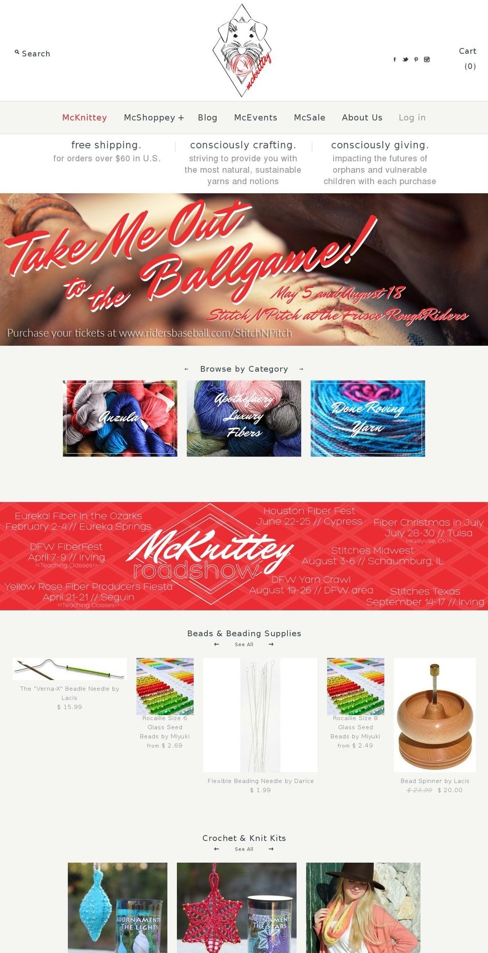 mcknittey.com shopify website screenshot