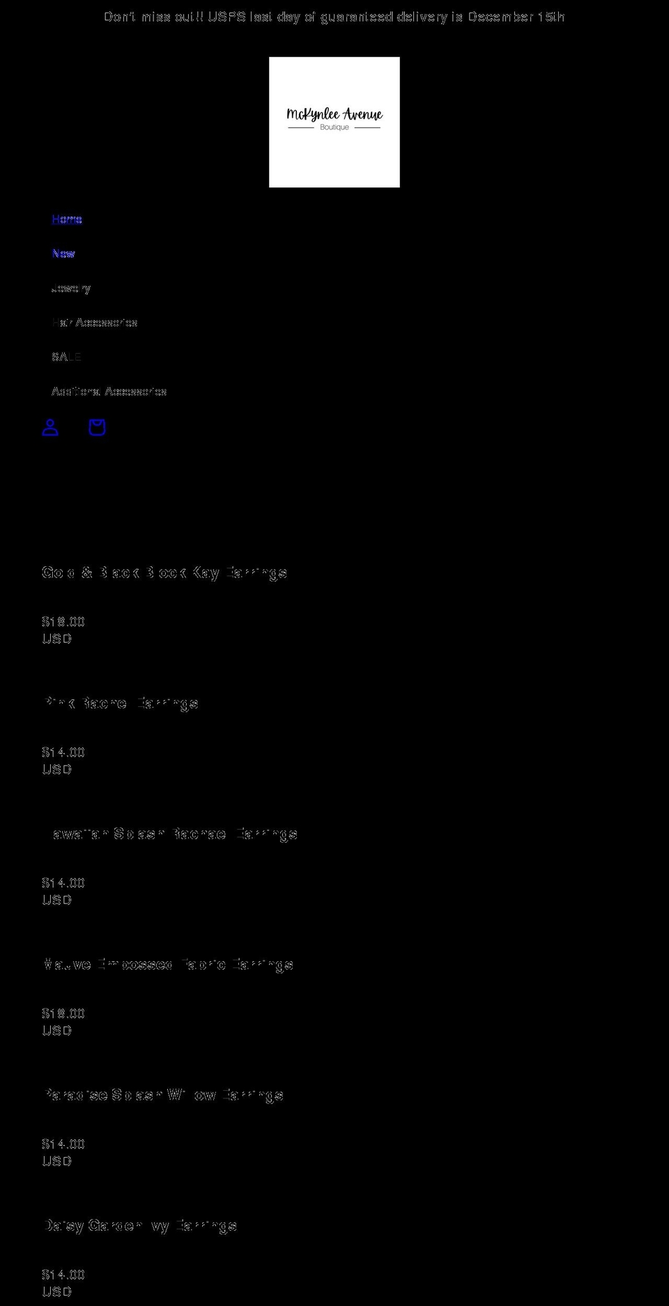 mckynleeave.com shopify website screenshot