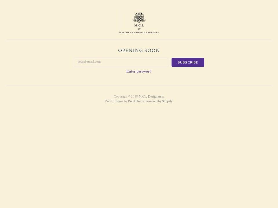 mcldesignasia.com — Shopify storefront screenshot
