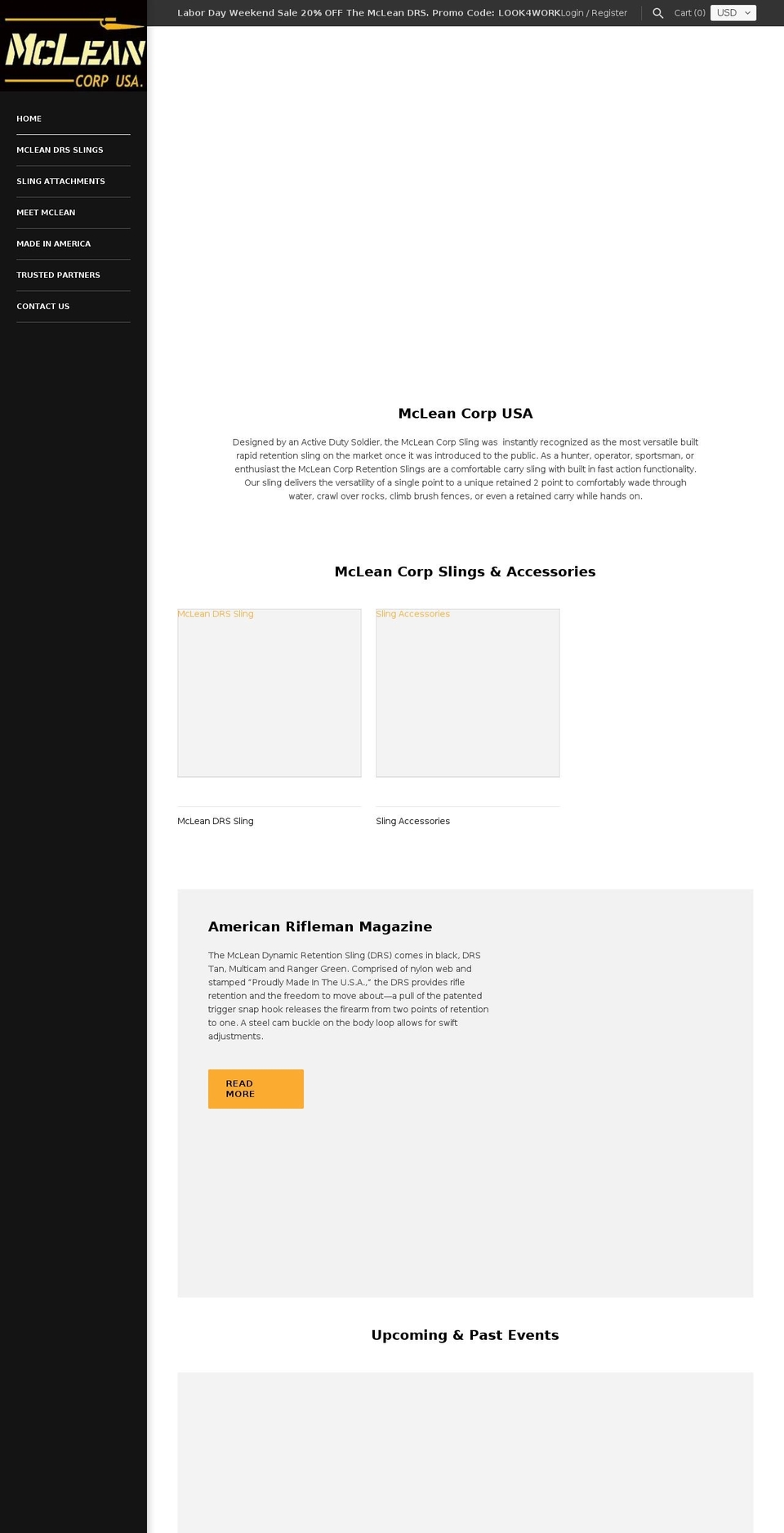 mcleancorpusa.com — Shopify storefront screenshot