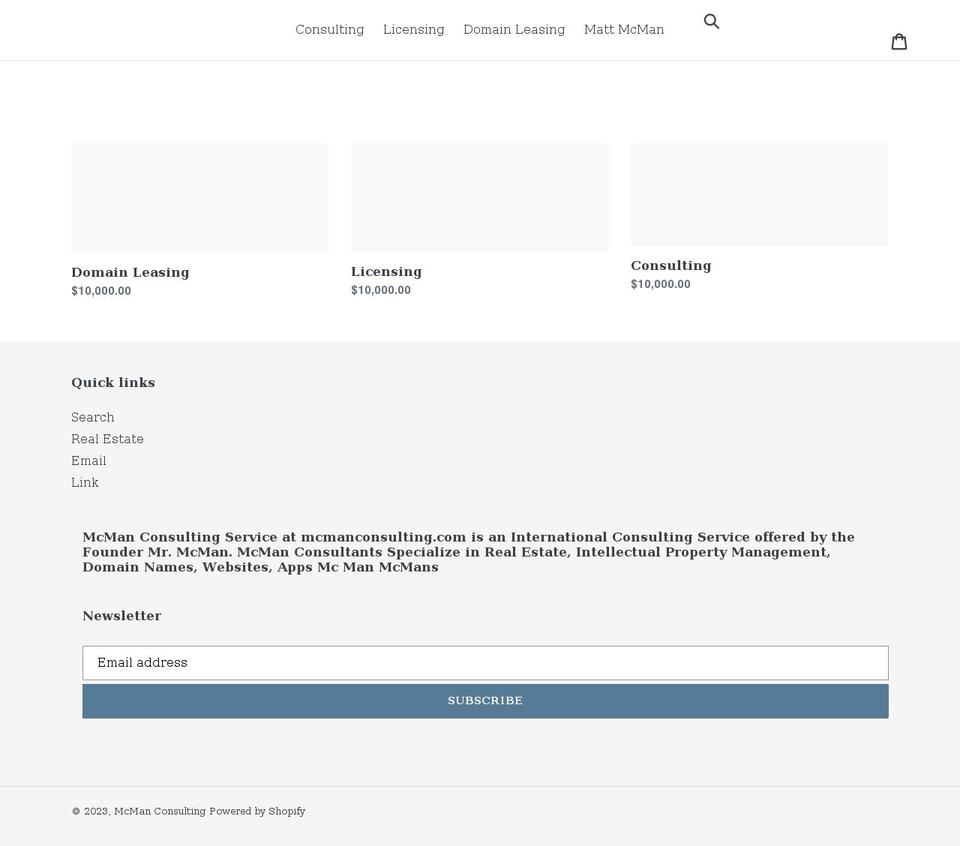 mcmanconsulting.com shopify website screenshot