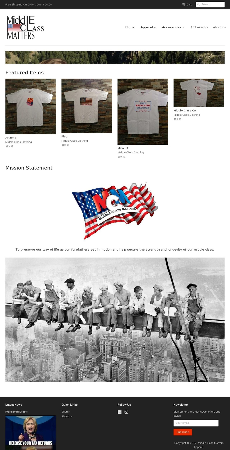 mcmapparel.com shopify website screenshot