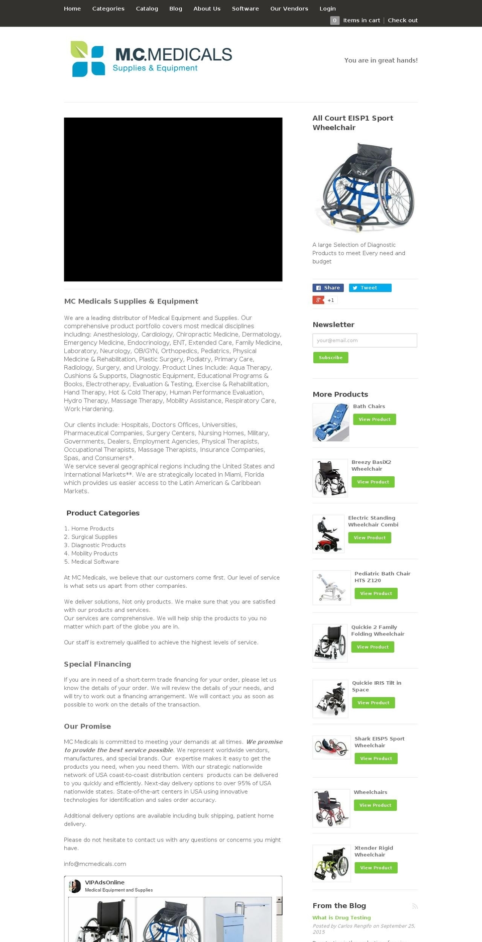 mcmedicals.com — Shopify storefront screenshot