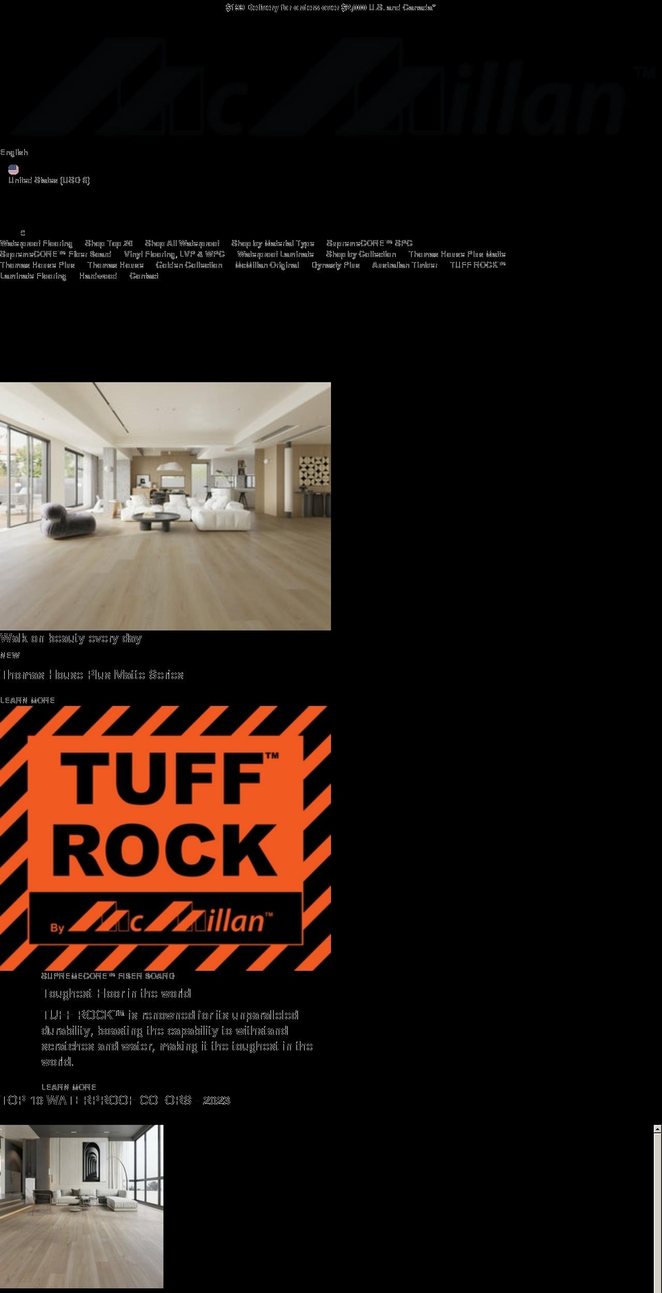 mcmillanfloors.com shopify website screenshot