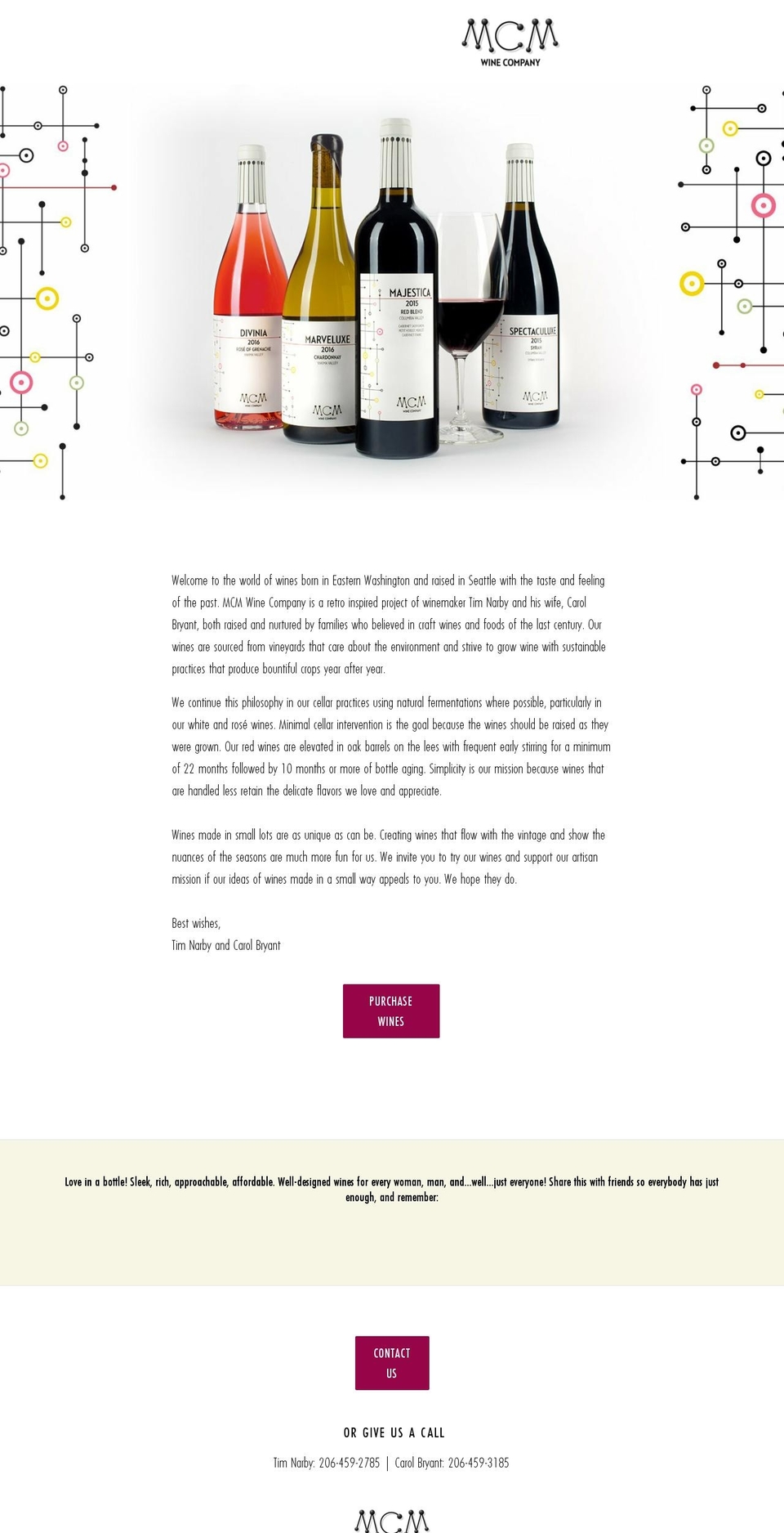 mcmwineco.com shopify website screenshot
