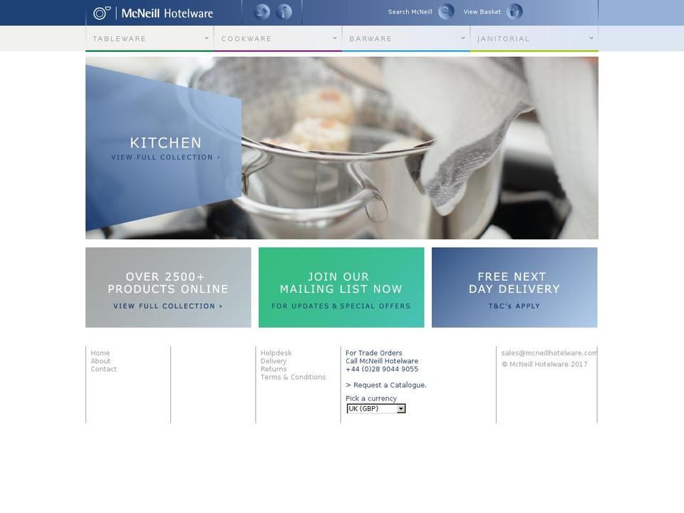 McNeill Hotelware Shopify theme site example mcneillhotelware.com