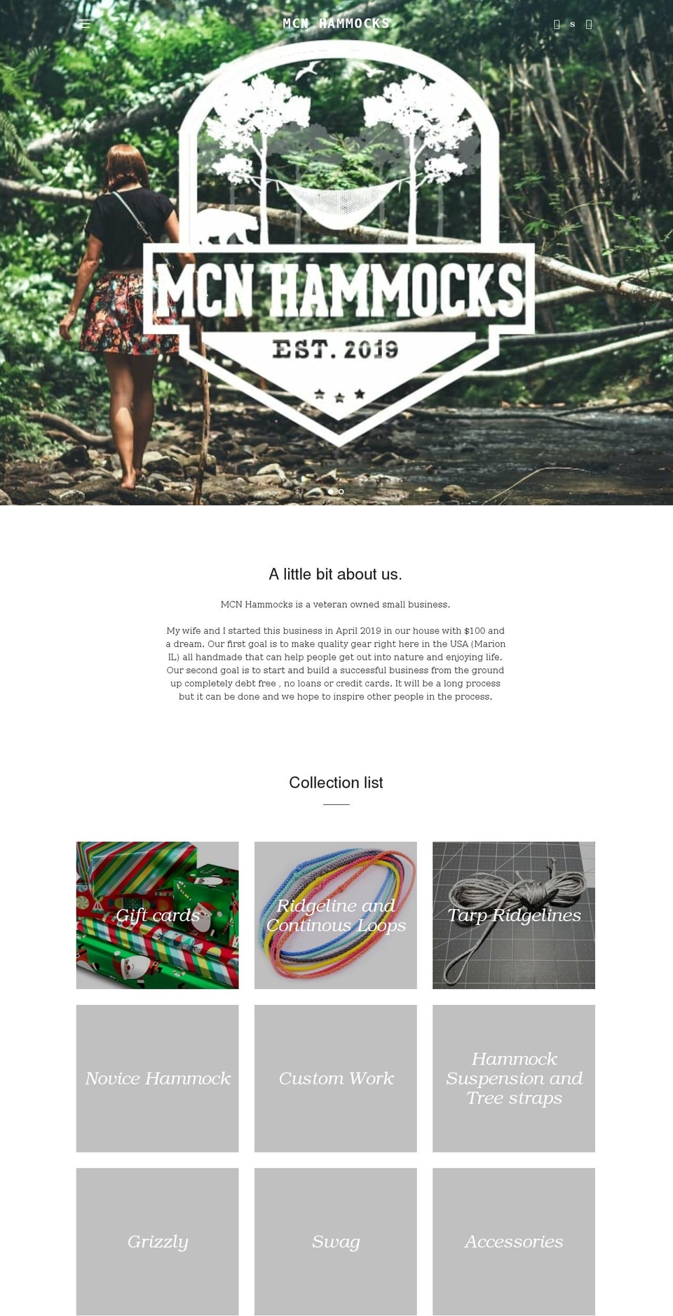 mcnhammocks.com shopify website screenshot