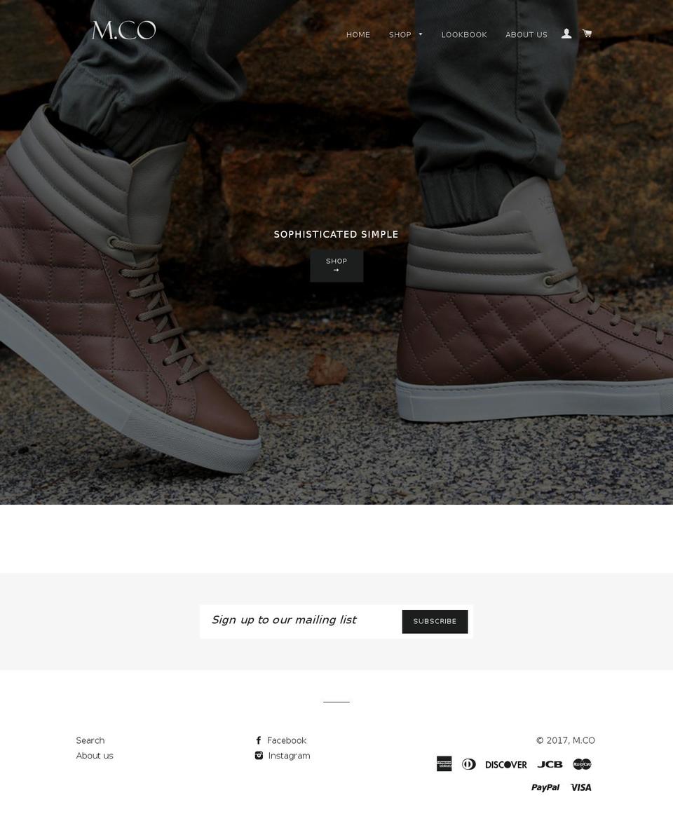 mcobrand.com shopify website screenshot