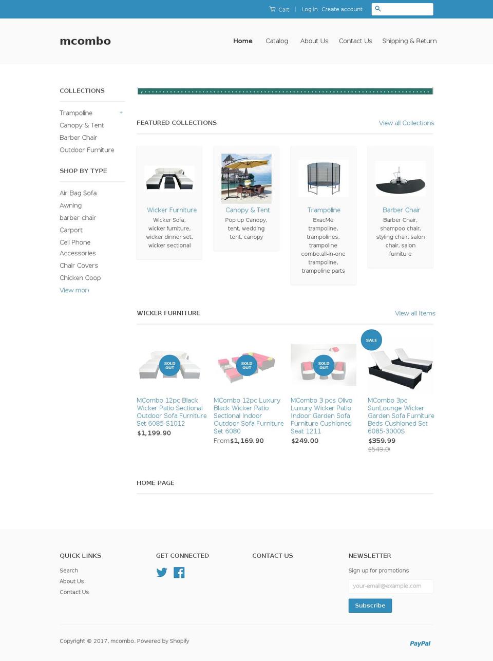 mcombo.com shopify website screenshot