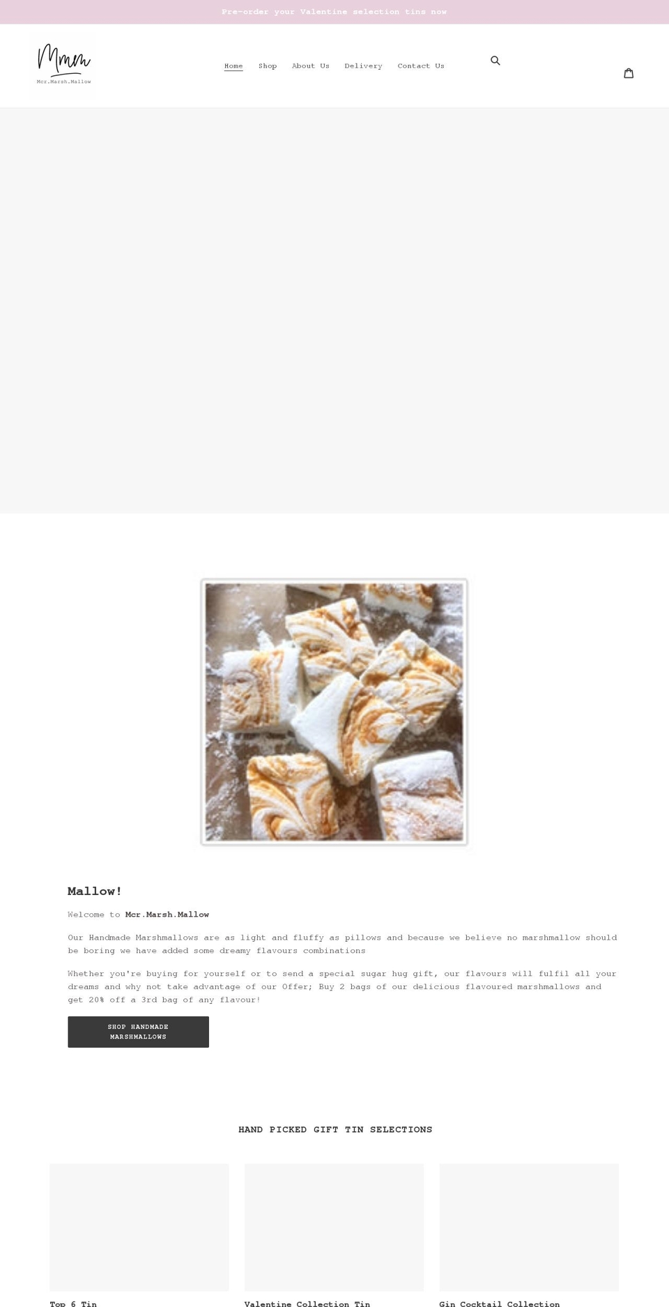 mcrmarshmallow.com shopify website screenshot