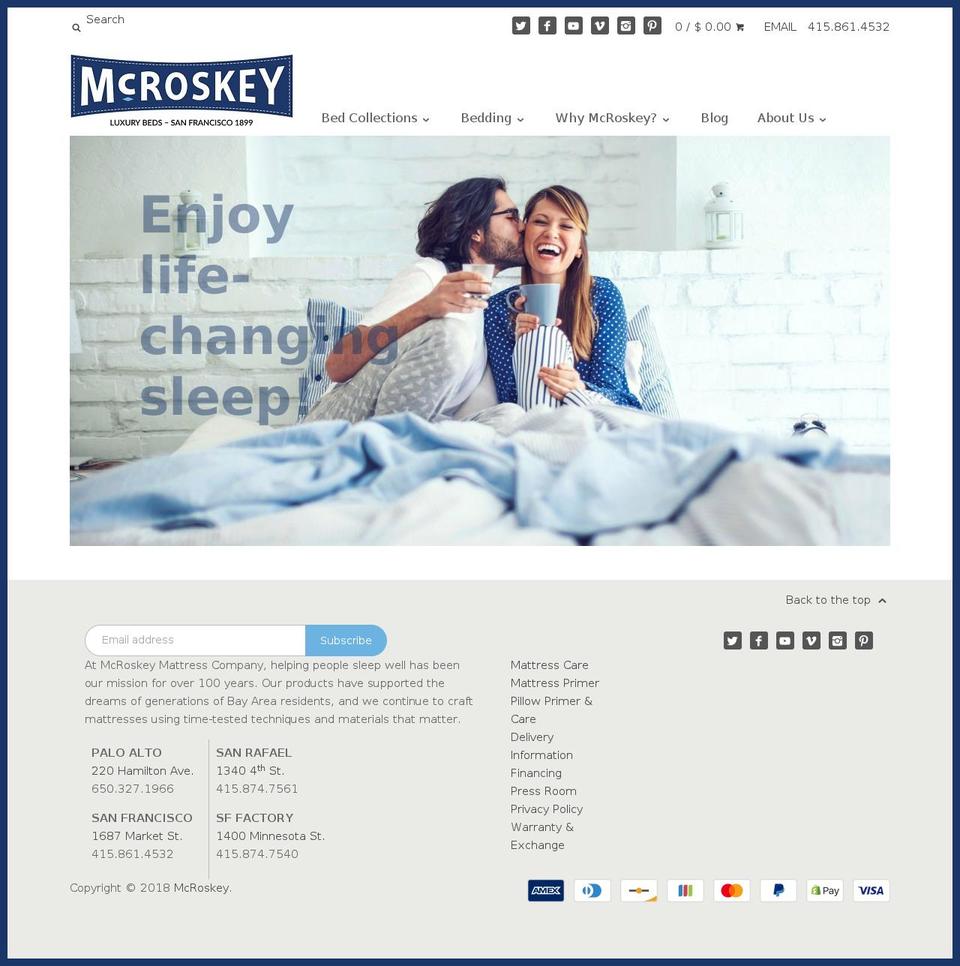 V2.2 JT Canopy Shopify theme site example mcroskeymattress.com