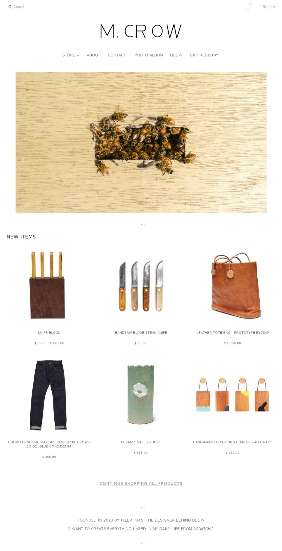 mcrowcompany.com shopify website screenshot