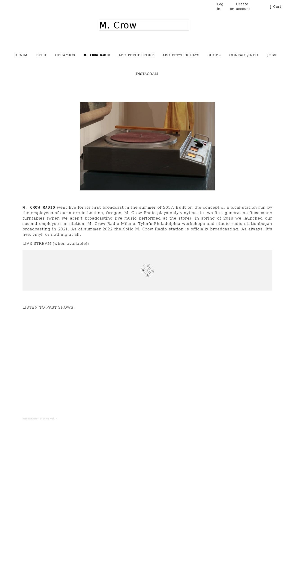 mcrowradio.com — Shopify storefront screenshot