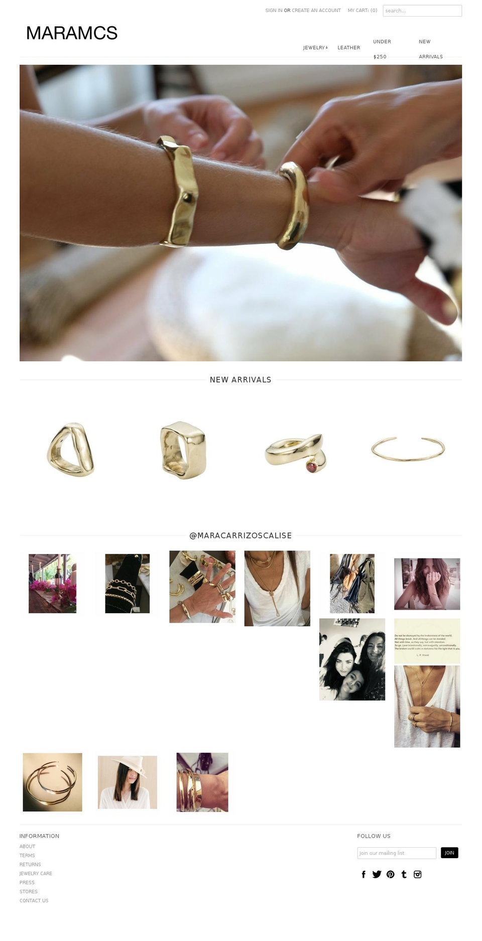 mcsleather.com — Shopify storefront screenshot