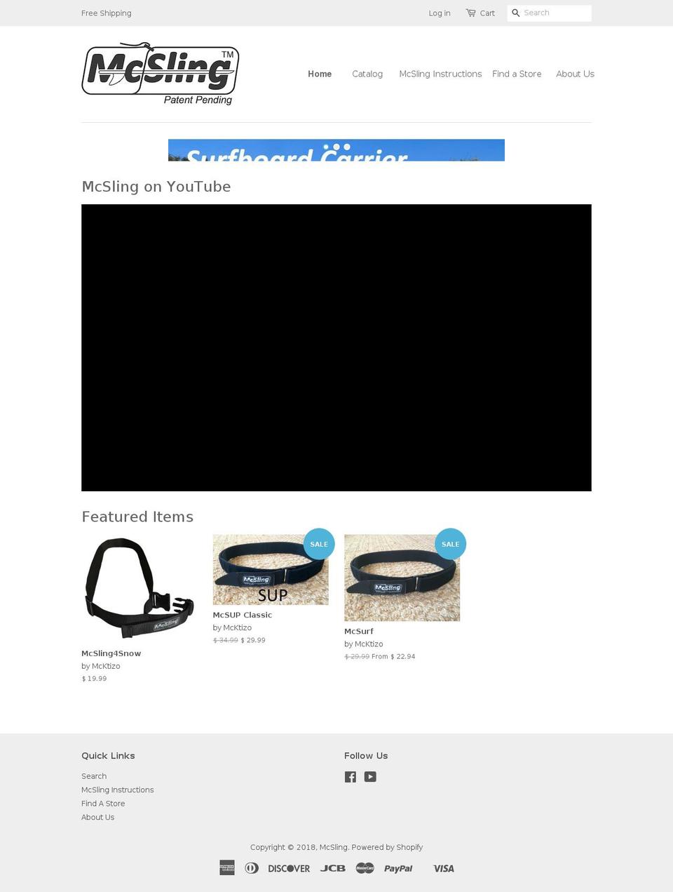 mcsling.com shopify website screenshot