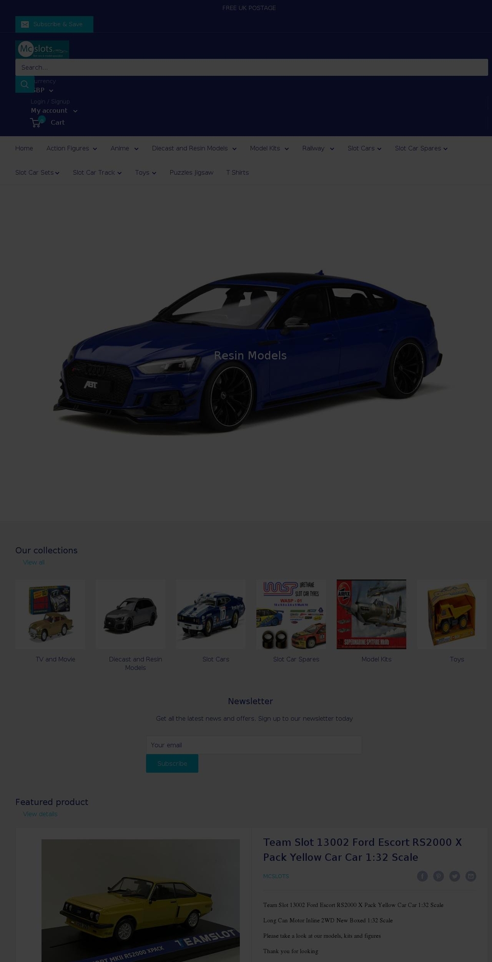 mcslots.co.uk shopify website screenshot