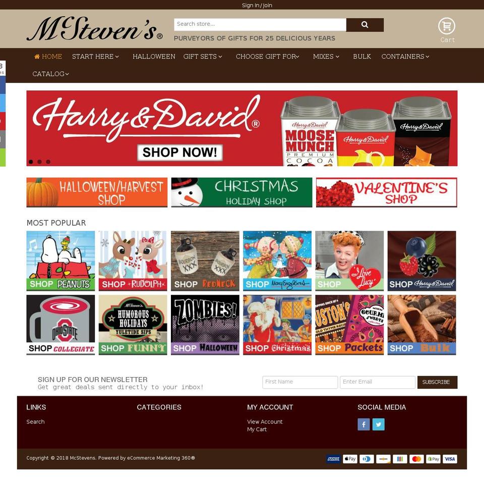 mcstevens.com — Shopify storefront screenshot
