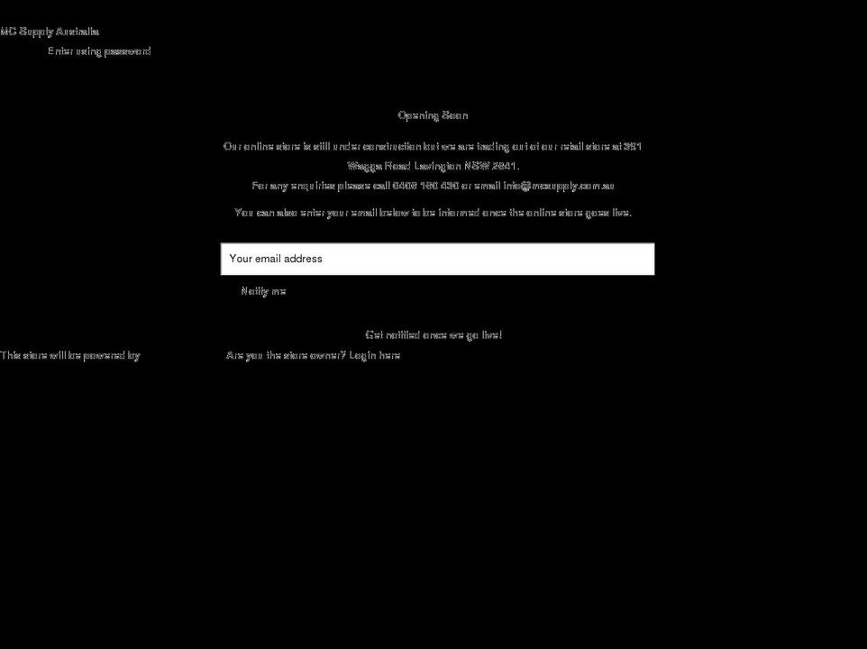 mcsupply.com.au shopify website screenshot