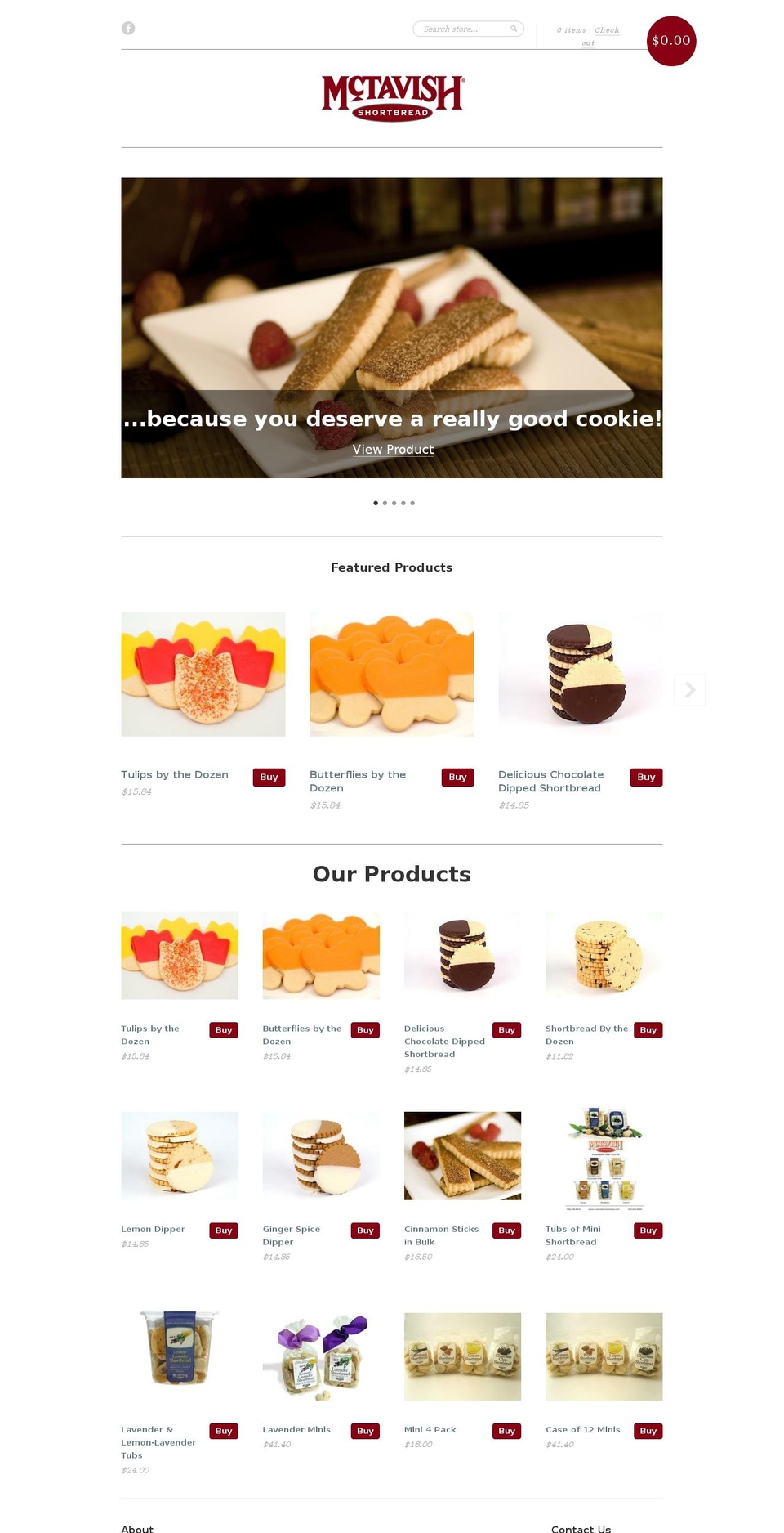 mctavish.biz shopify website screenshot