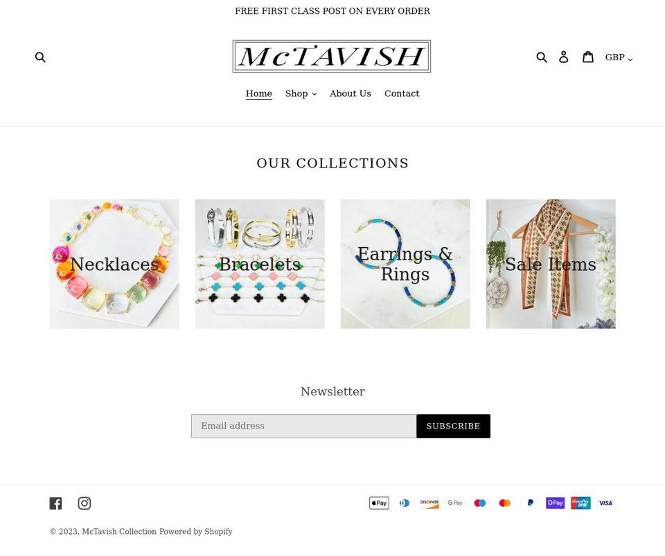 mctavishcollection.com shopify website screenshot