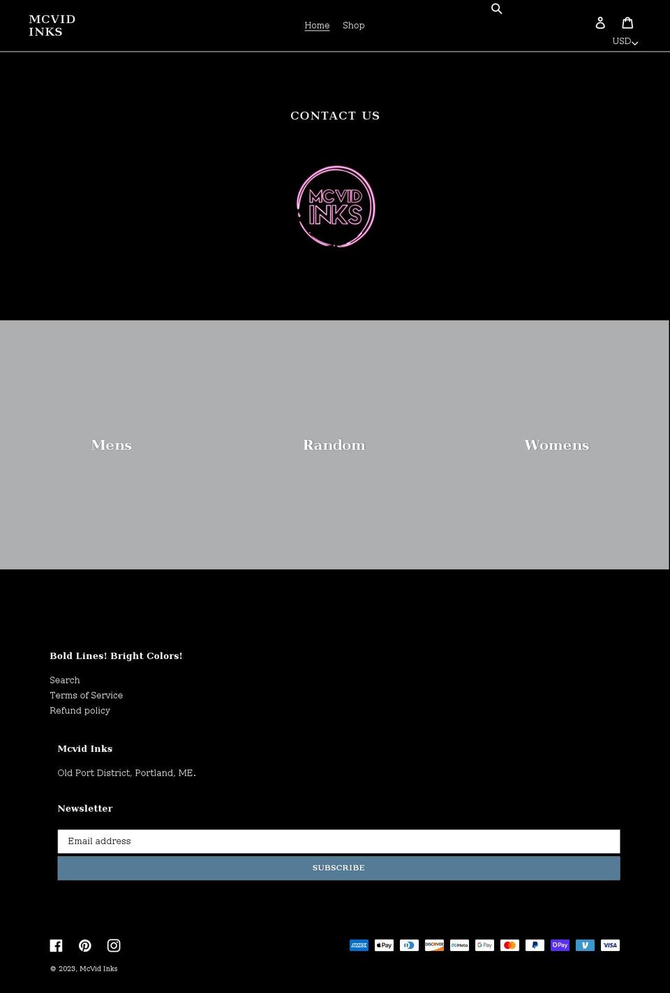 mcvidinks.com shopify website screenshot