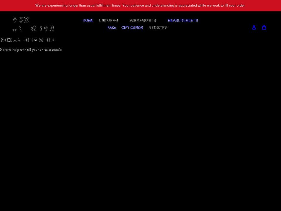 mcxuniforms.com shopify website screenshot