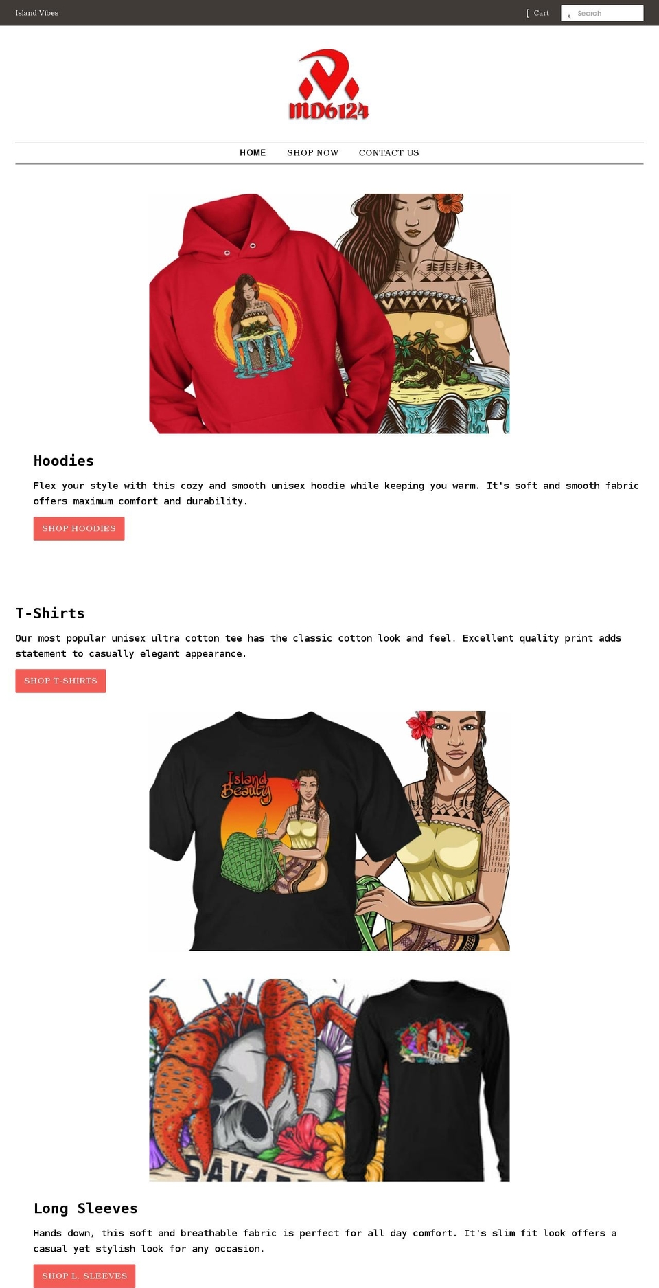 md6124.com shopify website screenshot