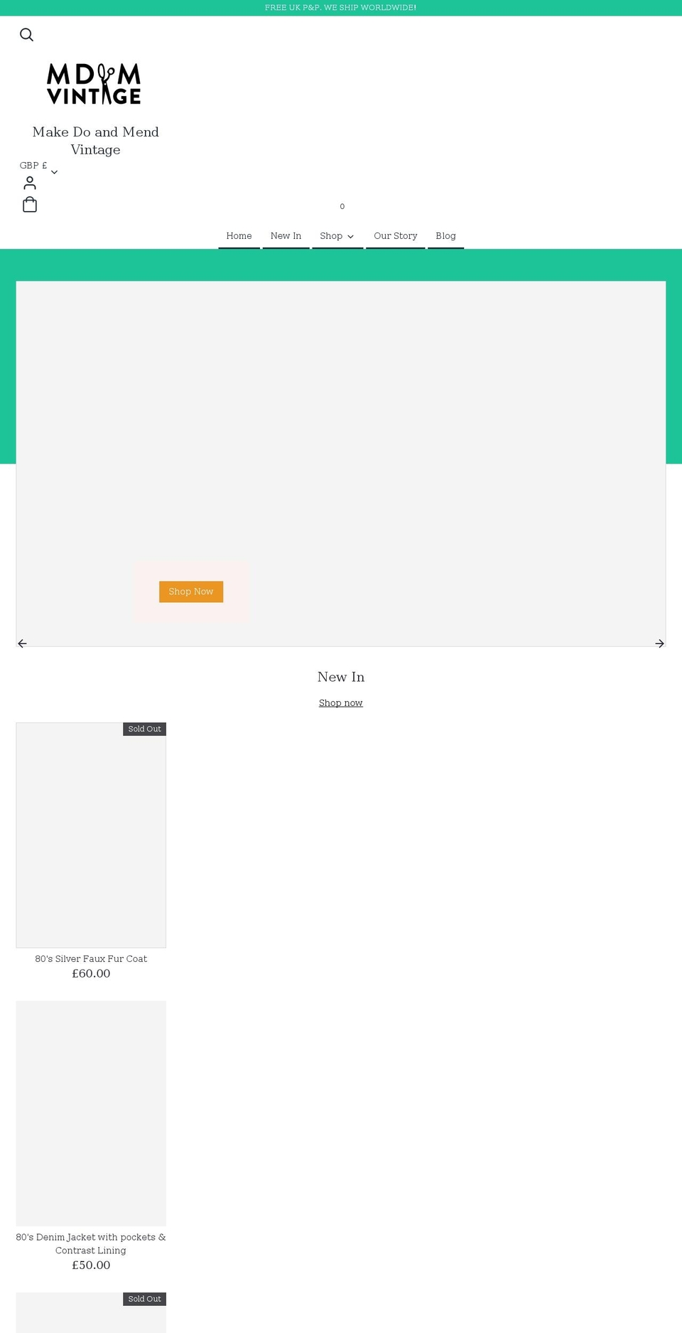 mdamvintage.com shopify website screenshot