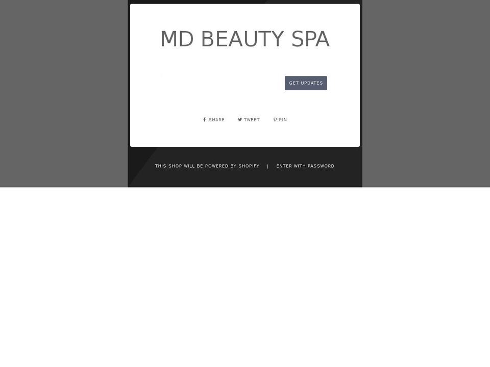 mdbeautyspa.com — Shopify storefront screenshot