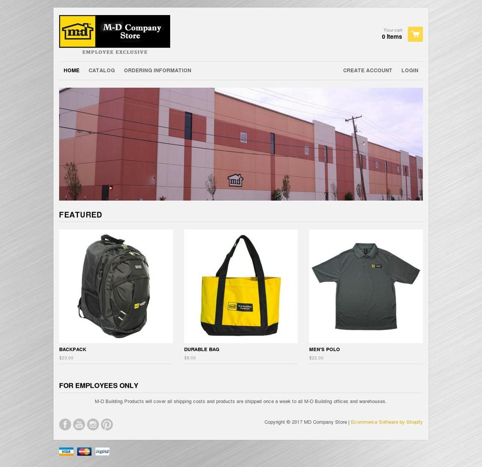 mdcompanystore.com shopify website screenshot