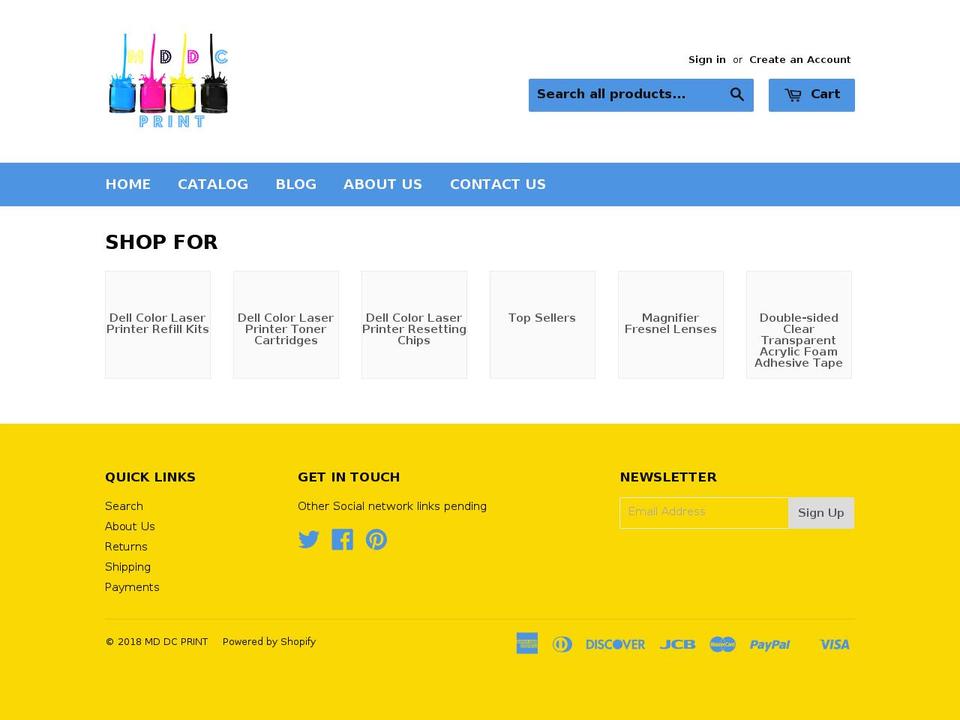 mddcprint.com shopify website screenshot