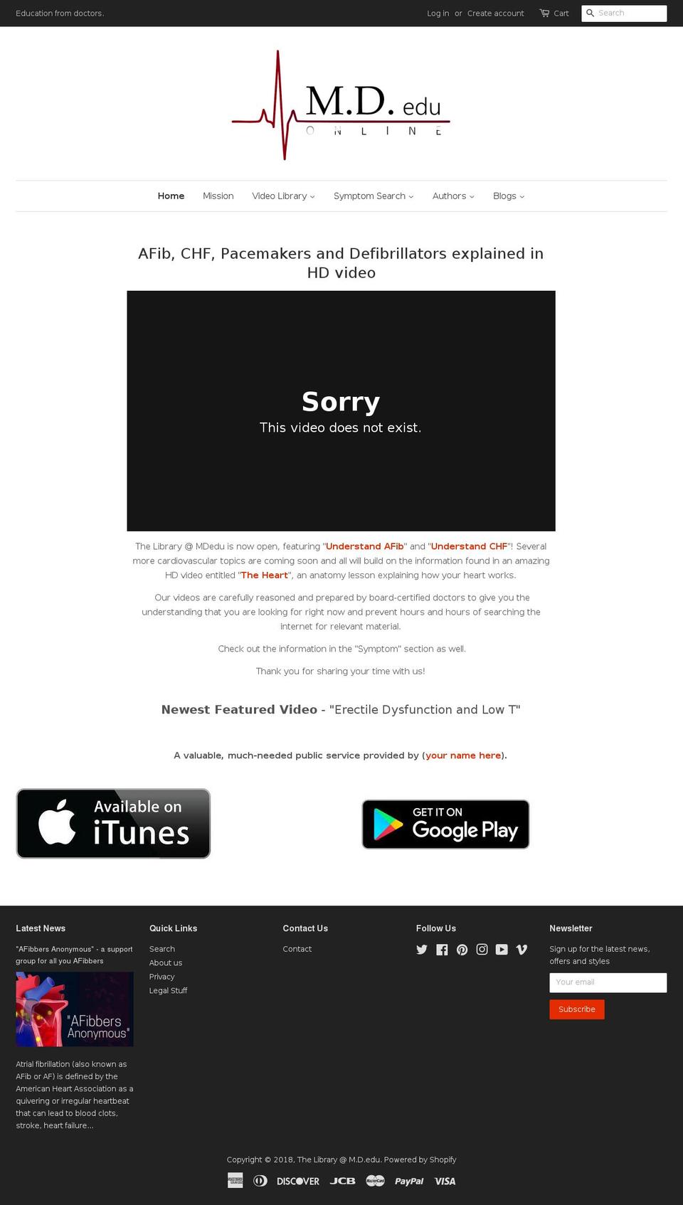 mdeduonline.com — Shopify storefront screenshot