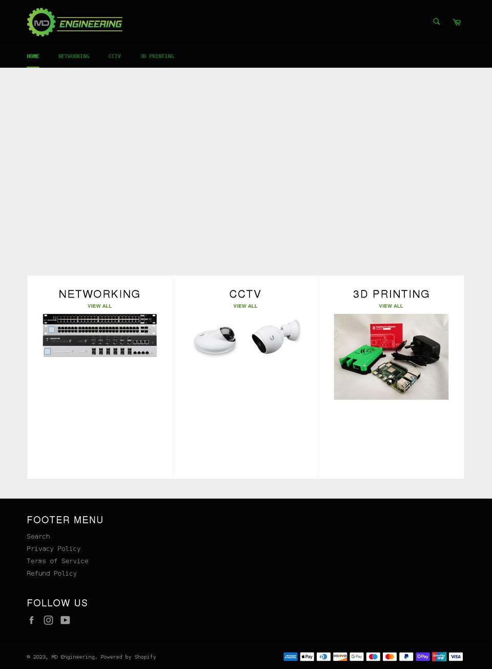 mdengineering.uk shopify website screenshot