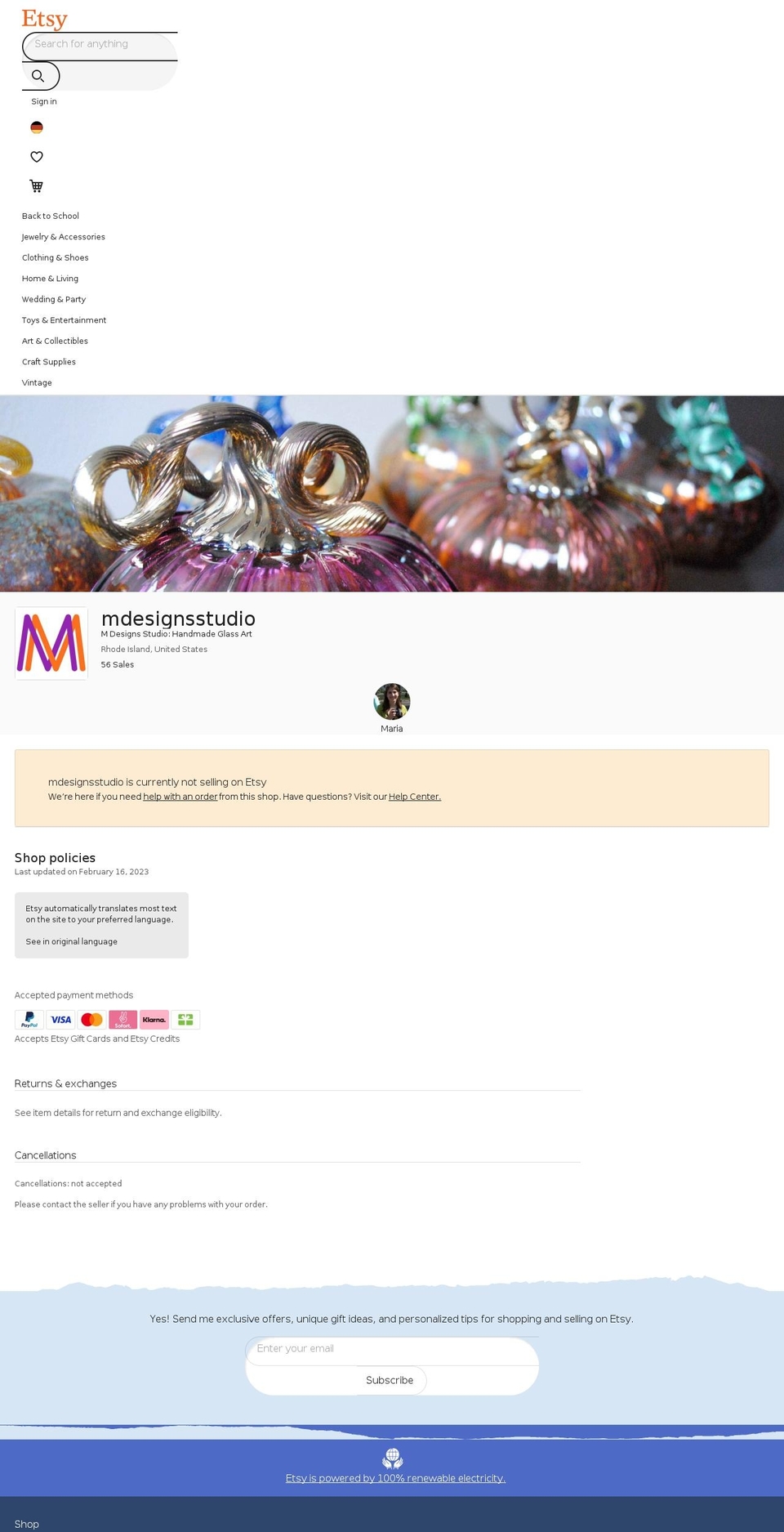 mdesignsstudio.com shopify website screenshot