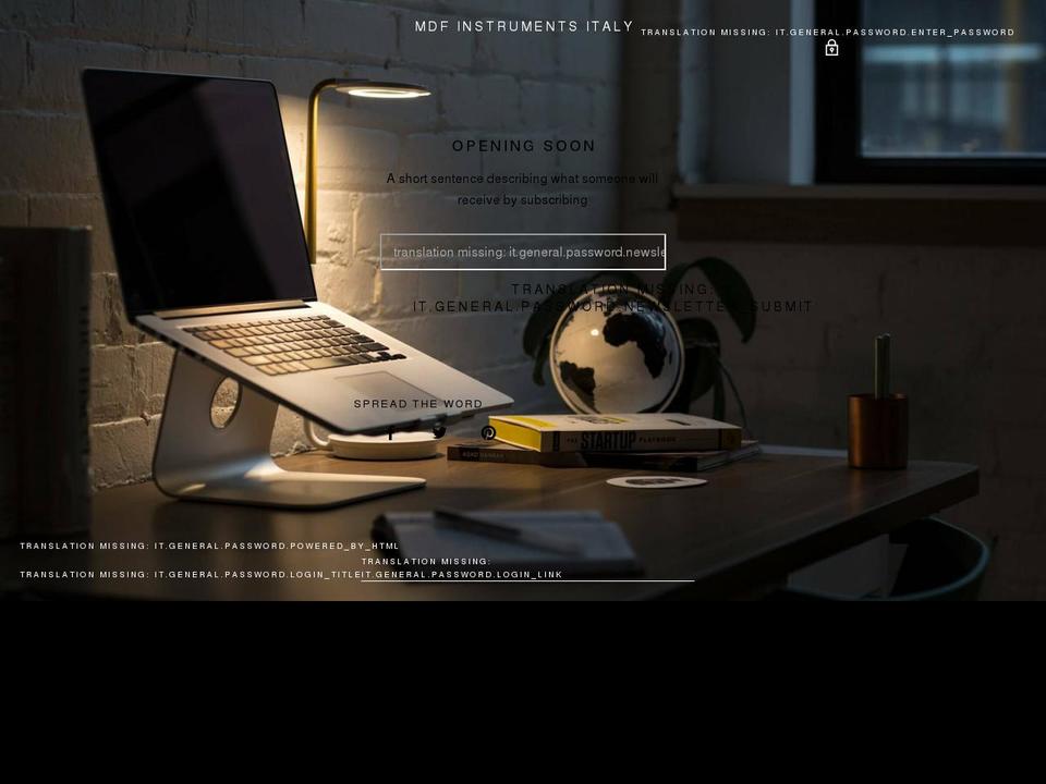 mdfinstruments.it shopify website screenshot