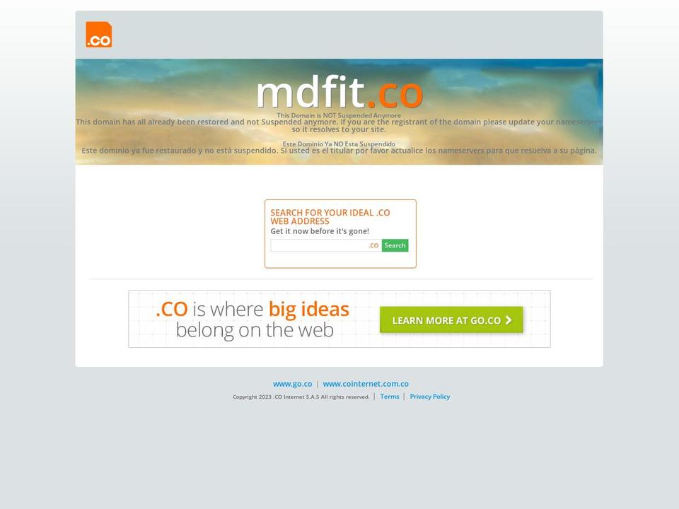 Emerge Shopify theme site example mdfit.co