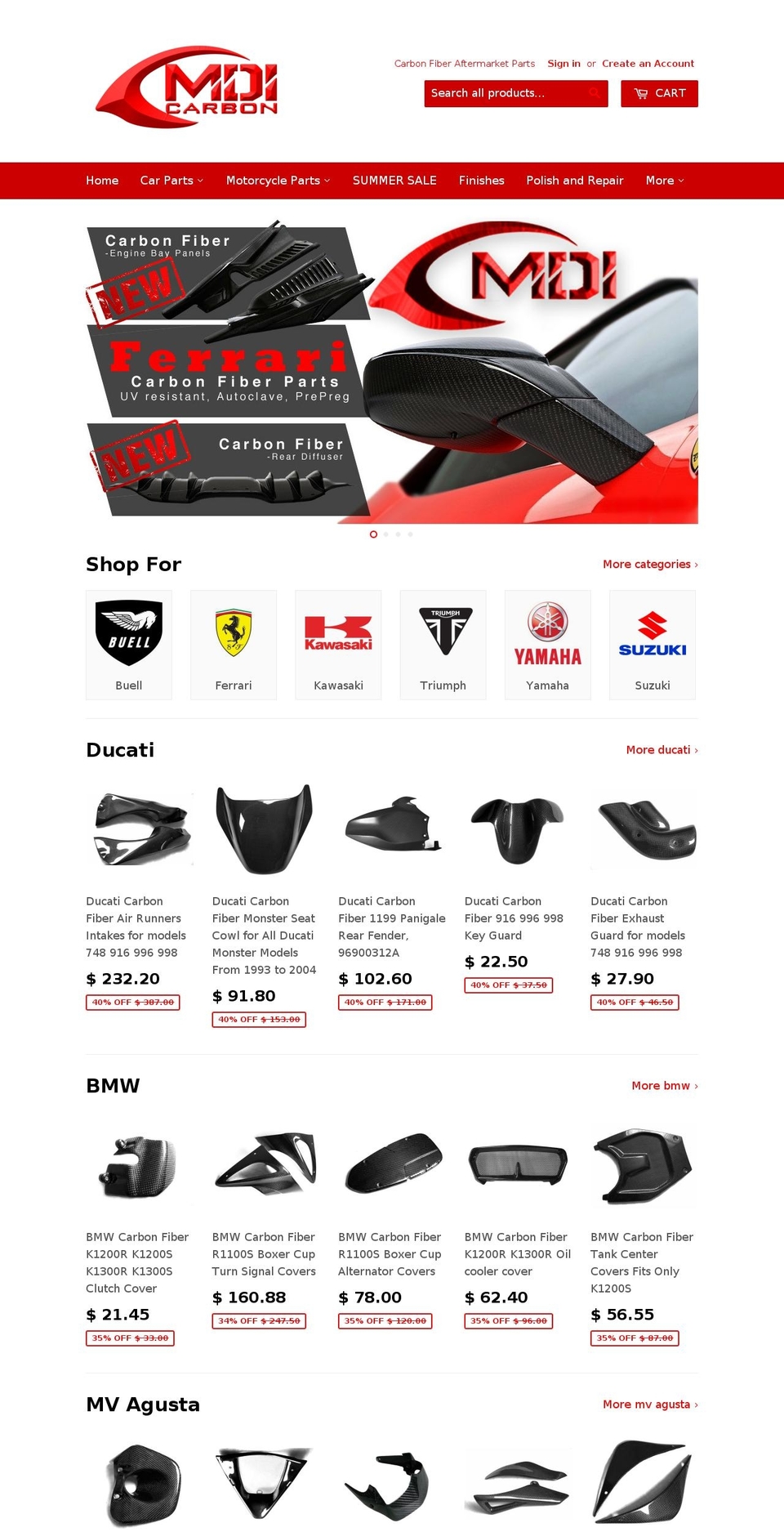 Official Site Shopify theme site example mdicarbonfiber.com