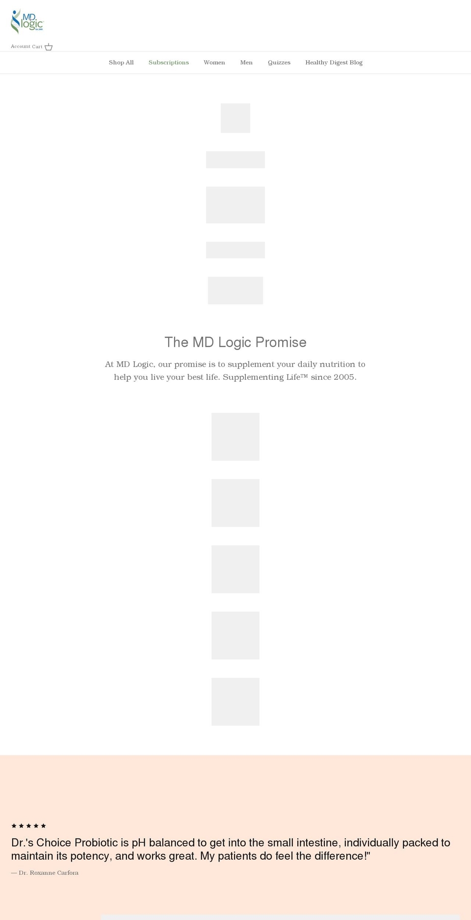 mdlogichealth.com shopify website screenshot