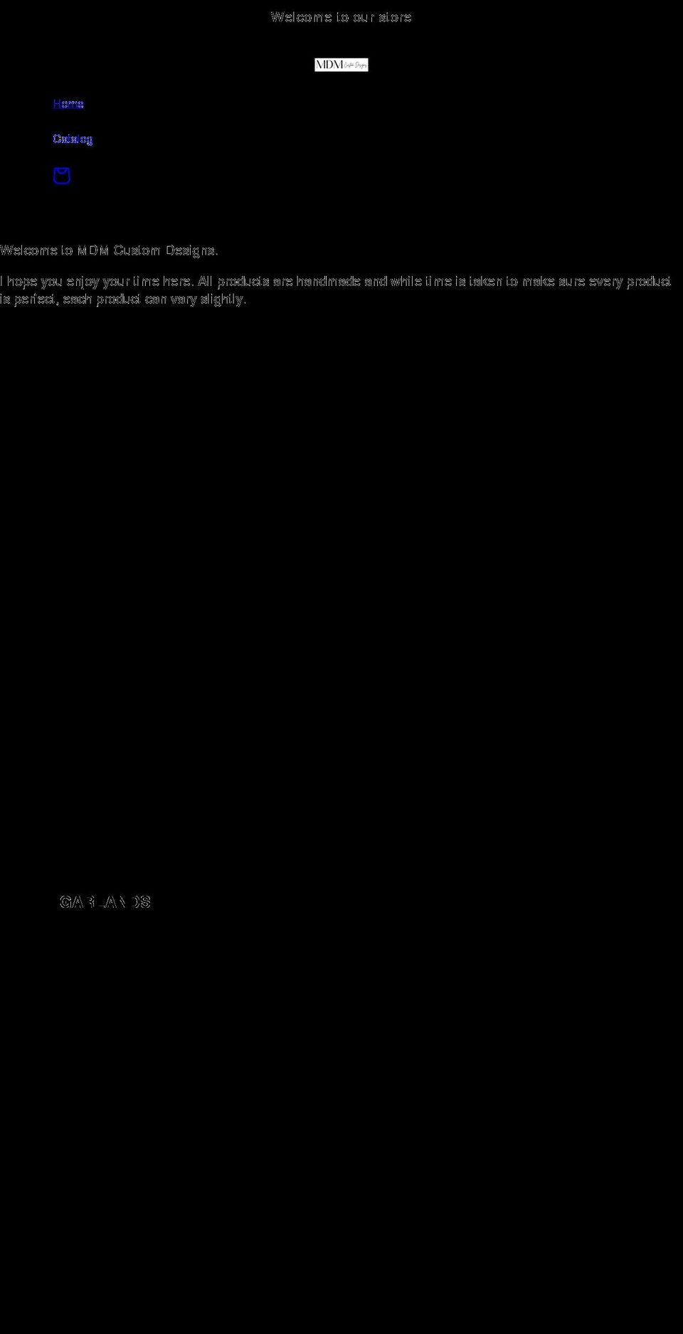 mdmcustomdesigns.com shopify website screenshot