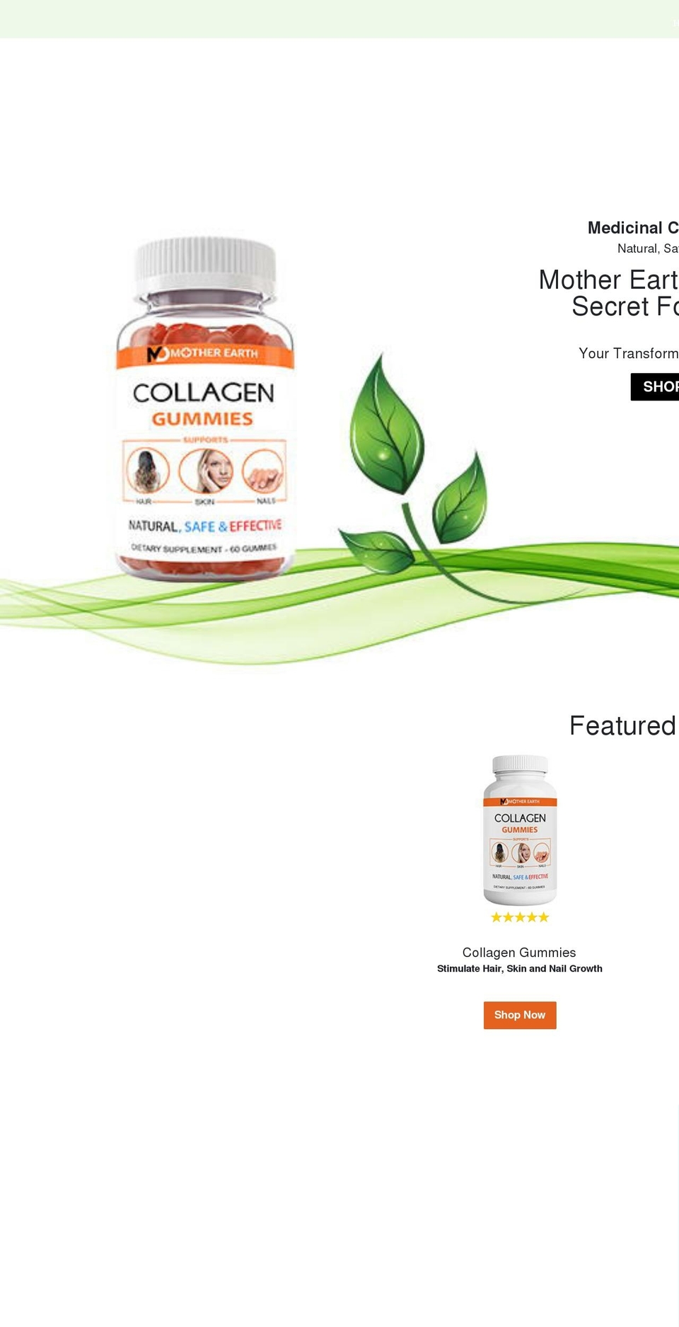 mdmotherearth.com shopify website screenshot