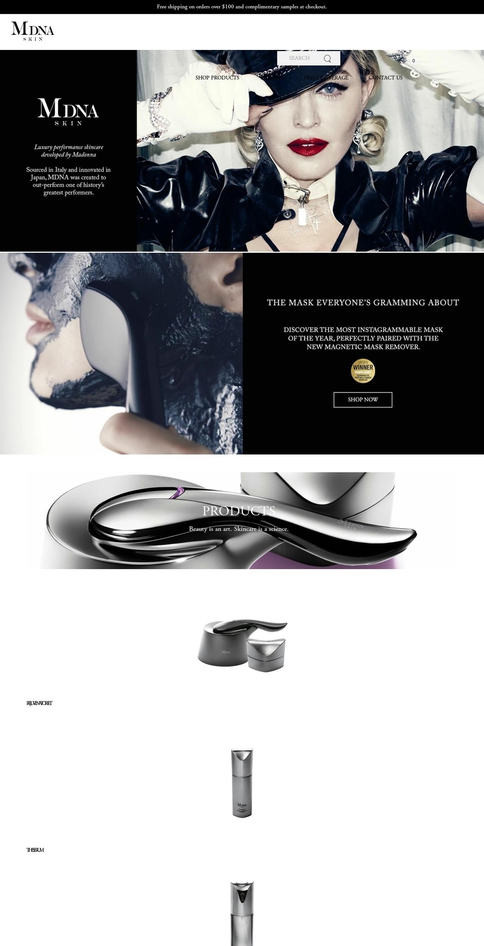 mdnaskin.us shopify website screenshot