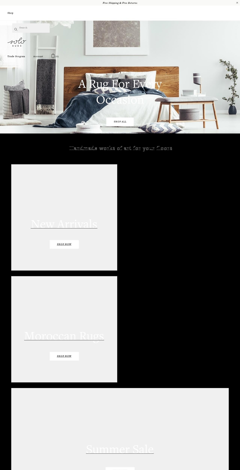 Solo - Production Shopify theme site example mdnrugs.com