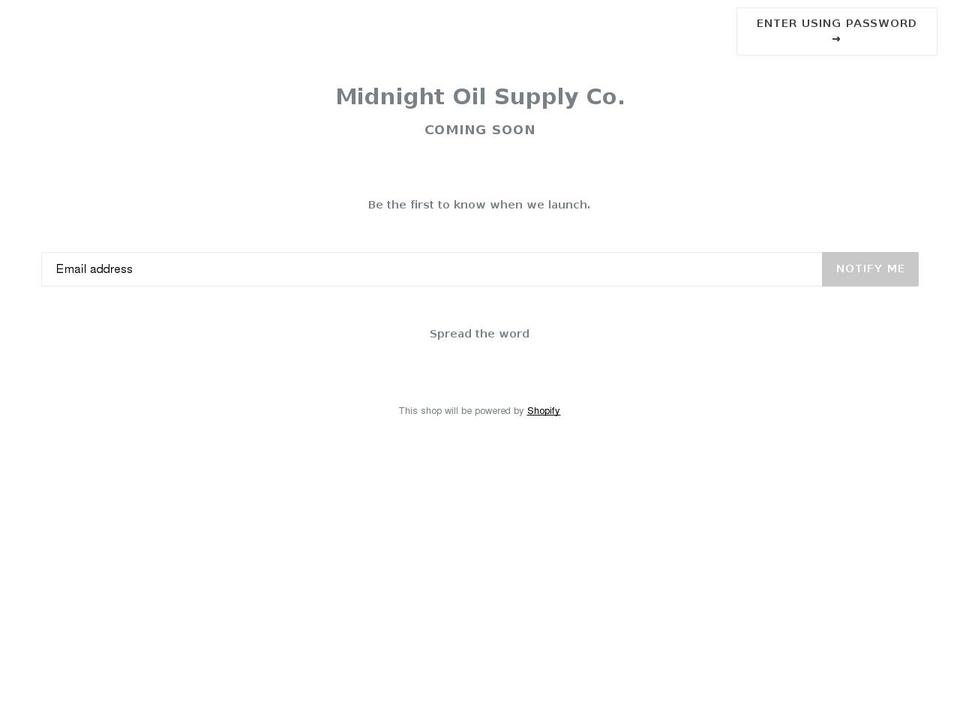 mdntoil.com — Shopify storefront screenshot