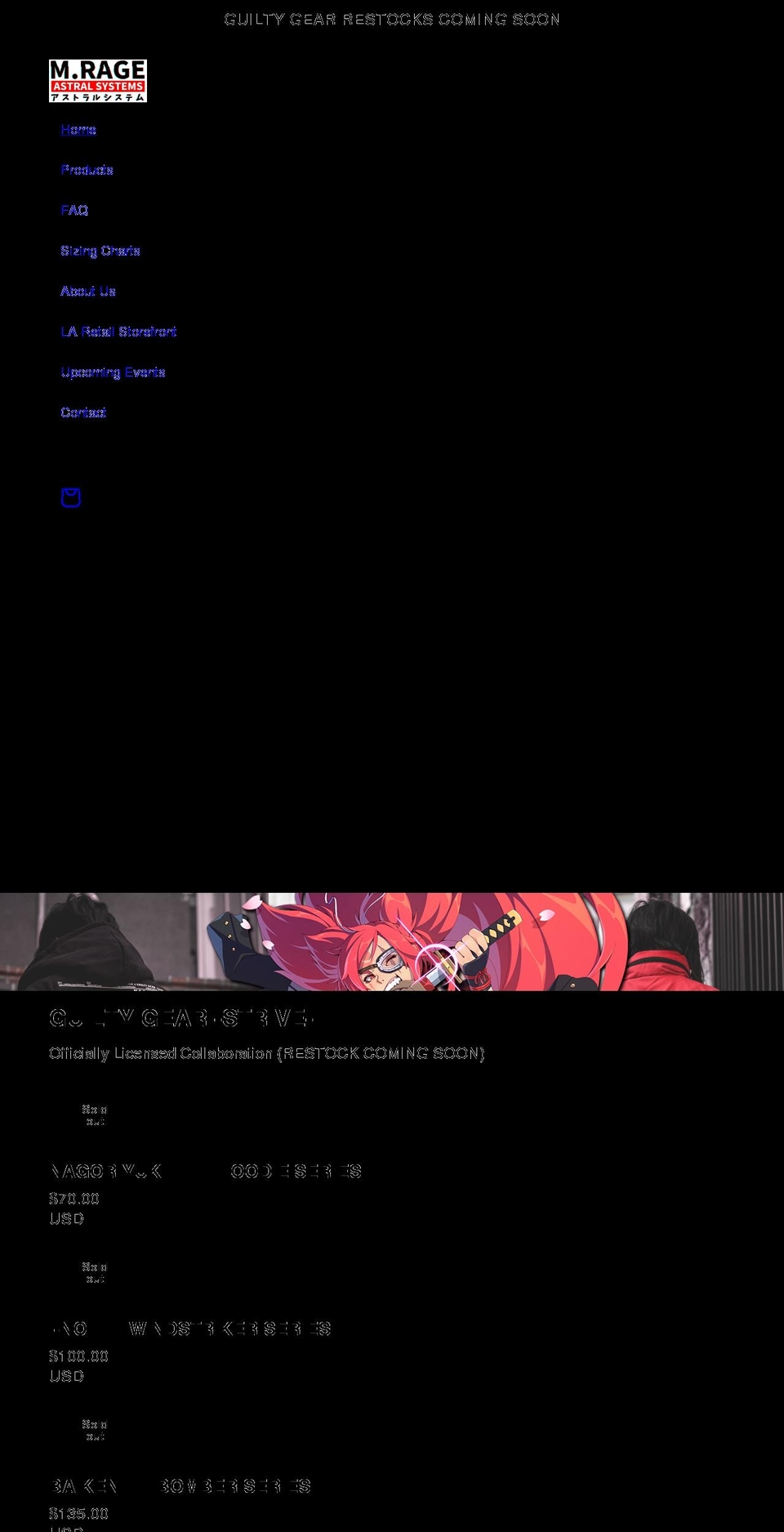 mdotrage.com shopify website screenshot