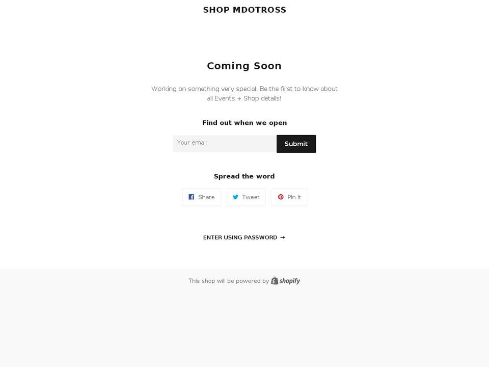 mdotross.com shopify website screenshot
