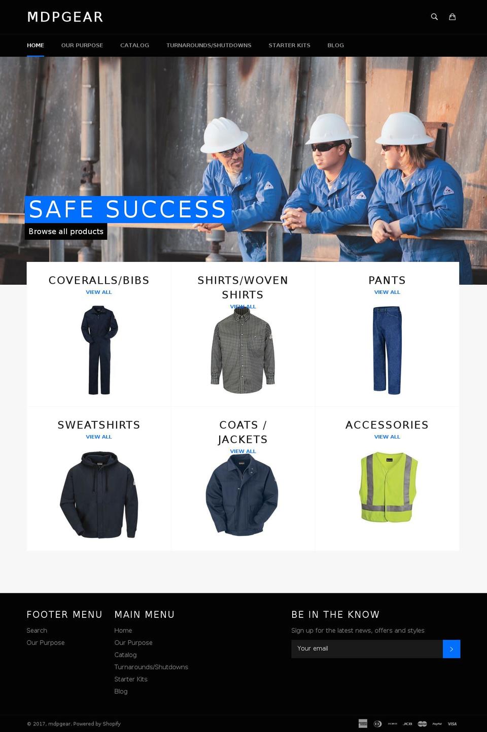 mdpgear.com shopify website screenshot
