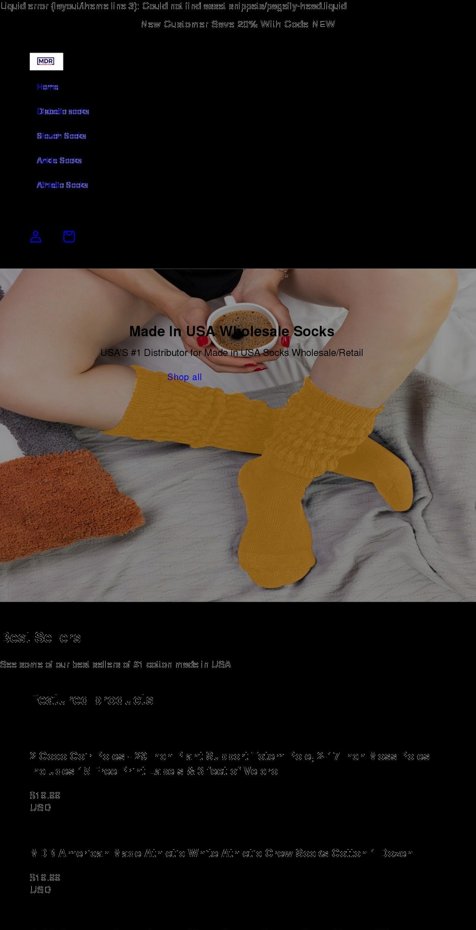 mdrdistributors.com shopify website screenshot