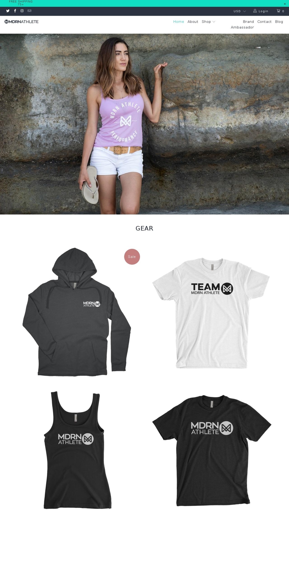 mdrnathlete.com shopify website screenshot