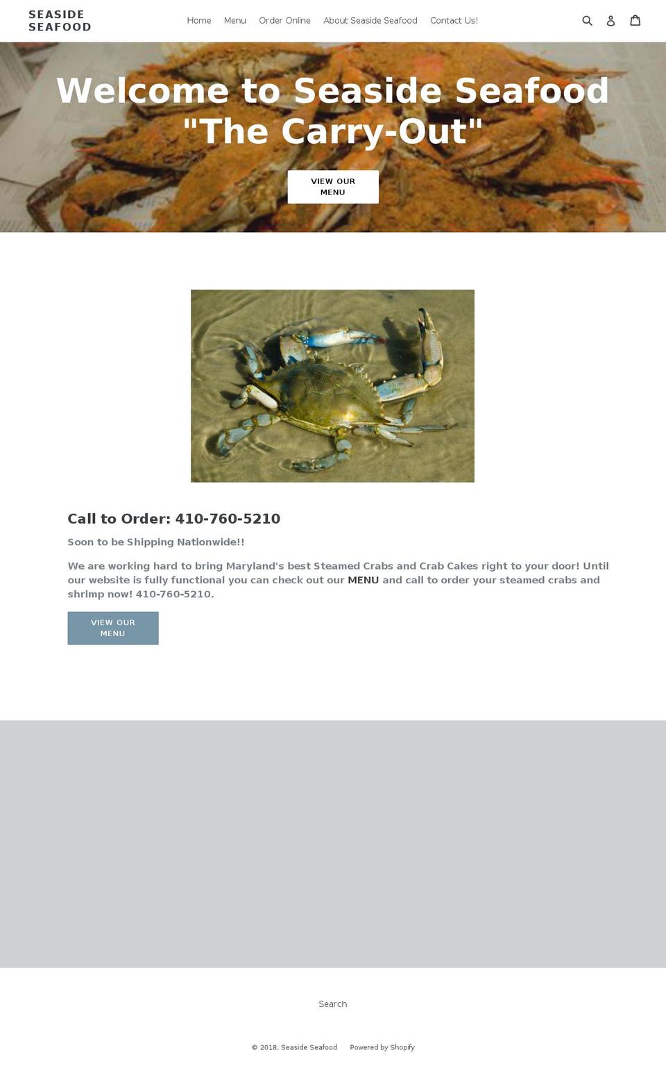 mdsteamedcrabs.com — Shopify storefront screenshot